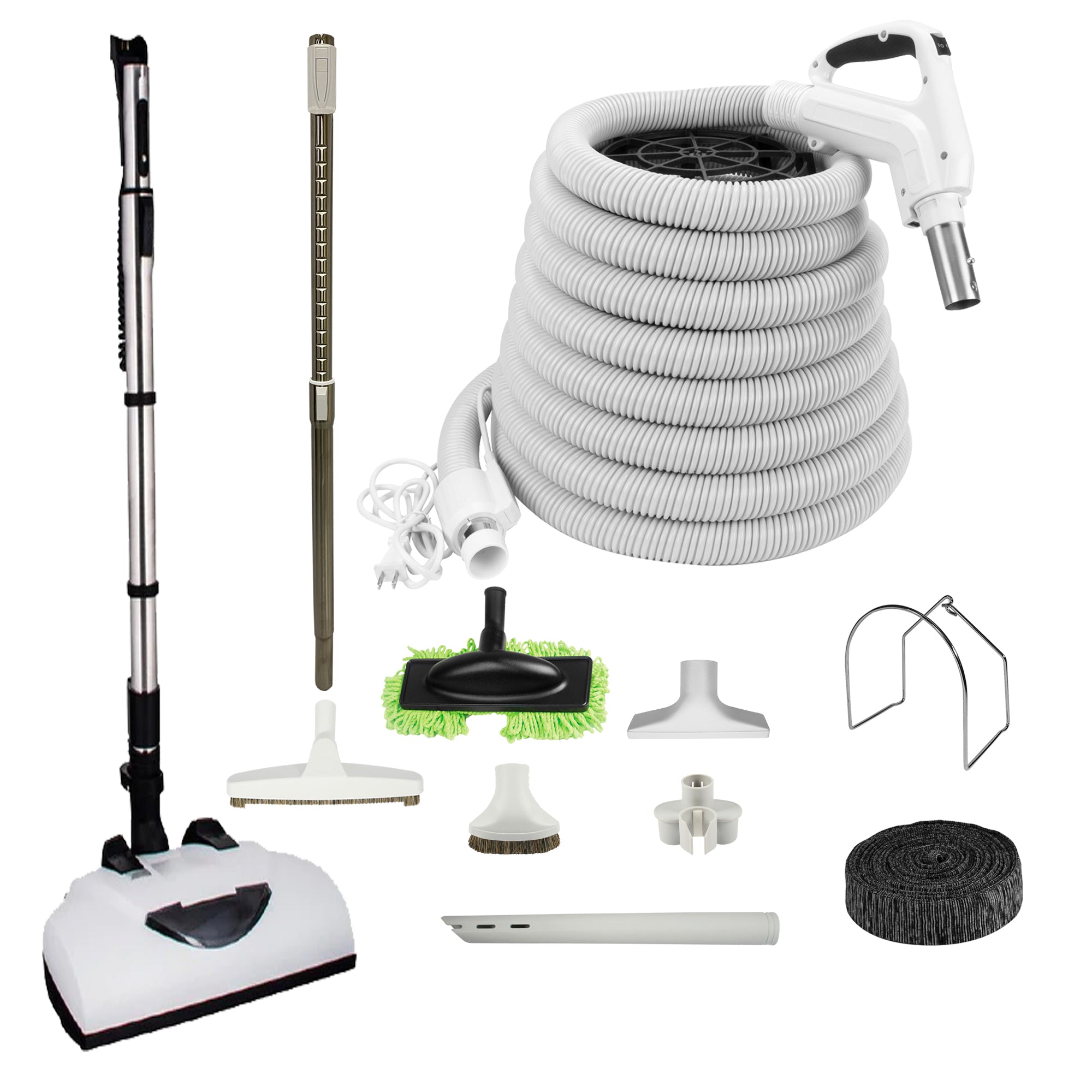 Wessel Werk Central Vacuum Accessory Kit with EBK341 Electric Powerhead - White