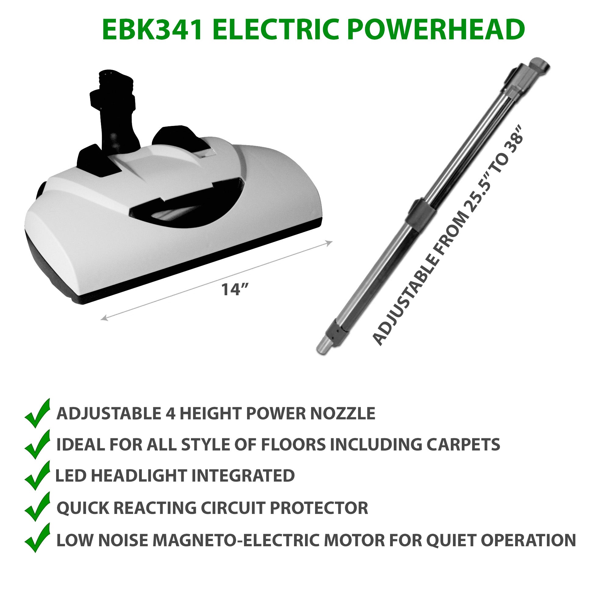 Wessel Werk EBK341 Electric Powerhead with Adjustable Wand