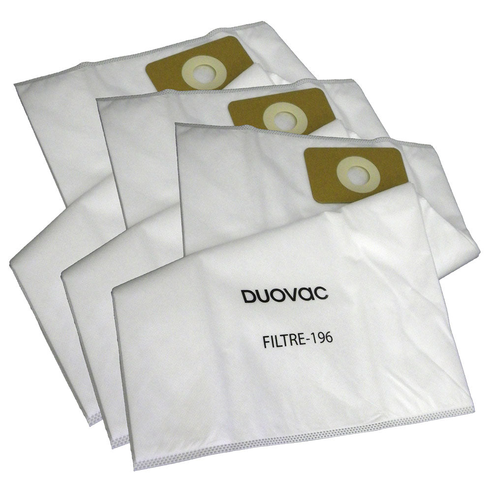 DuoVac Central Vacuum Bags for Air 50, Asteria, Distinction, Sensa, Star, Silentium and Symphonia - Pack of 3