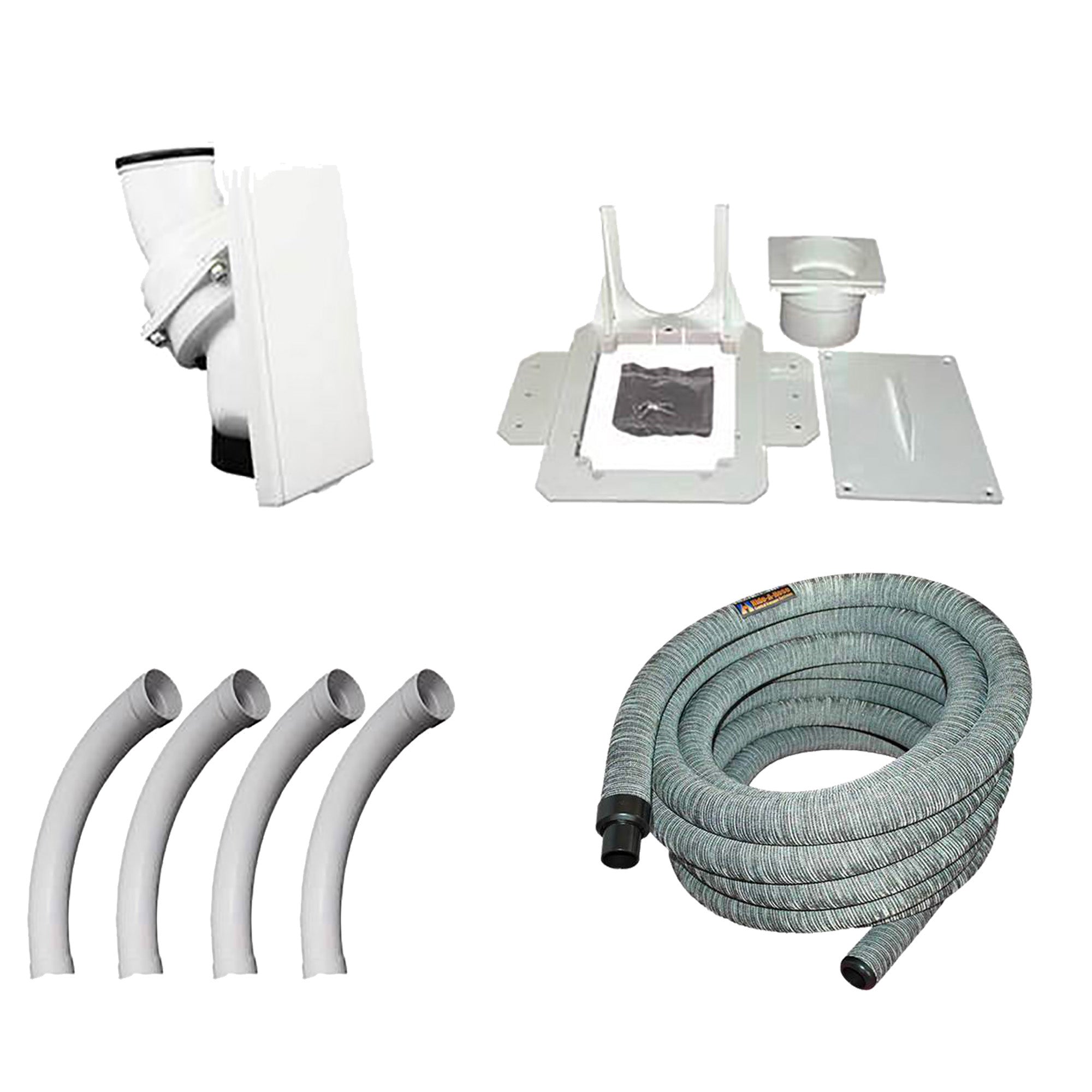 Hide-A-Hose Central Vacuum Retractable Hose Installation Kit with Hose Cover