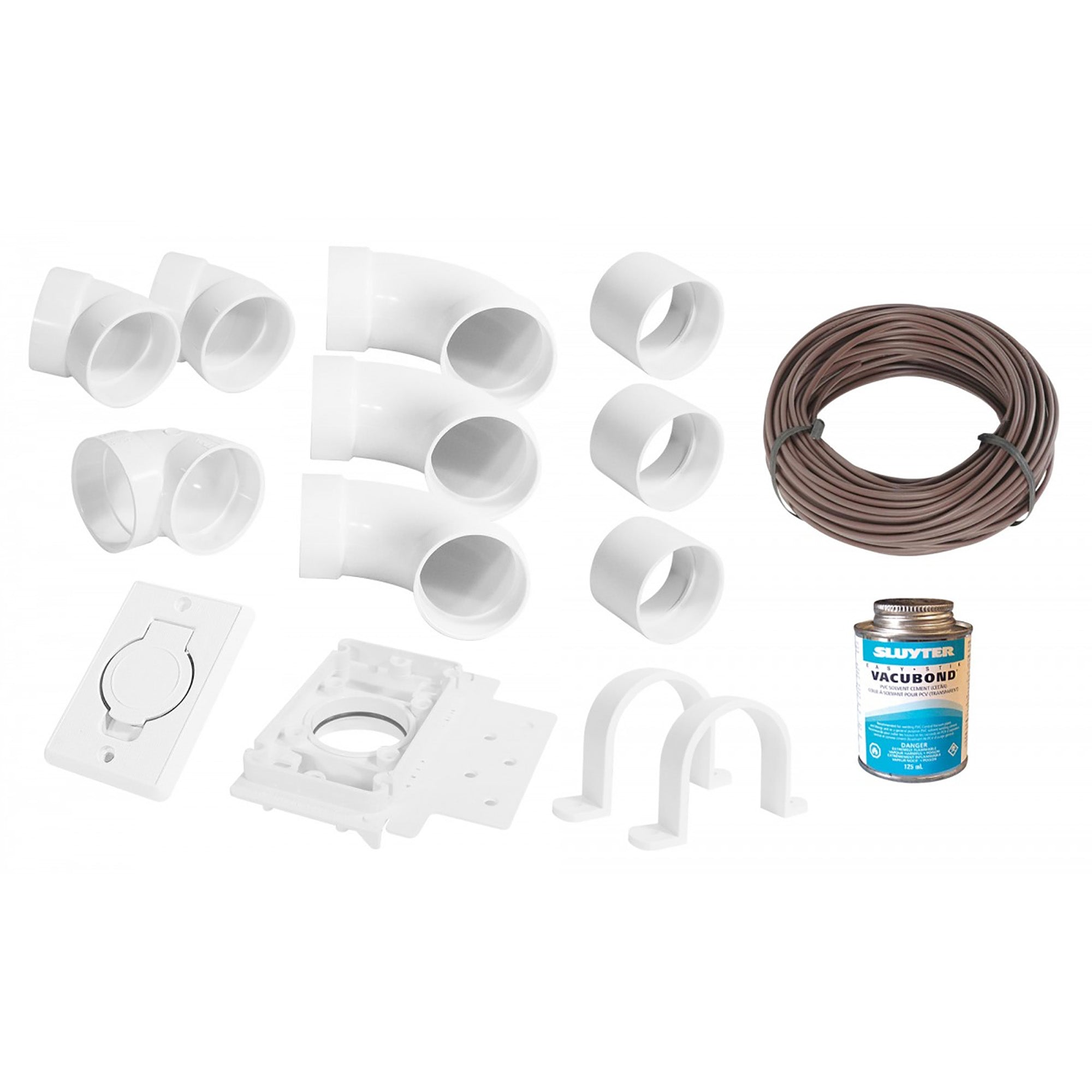 Central Vacuum Installation Kit - 1 Outlet and Accessories