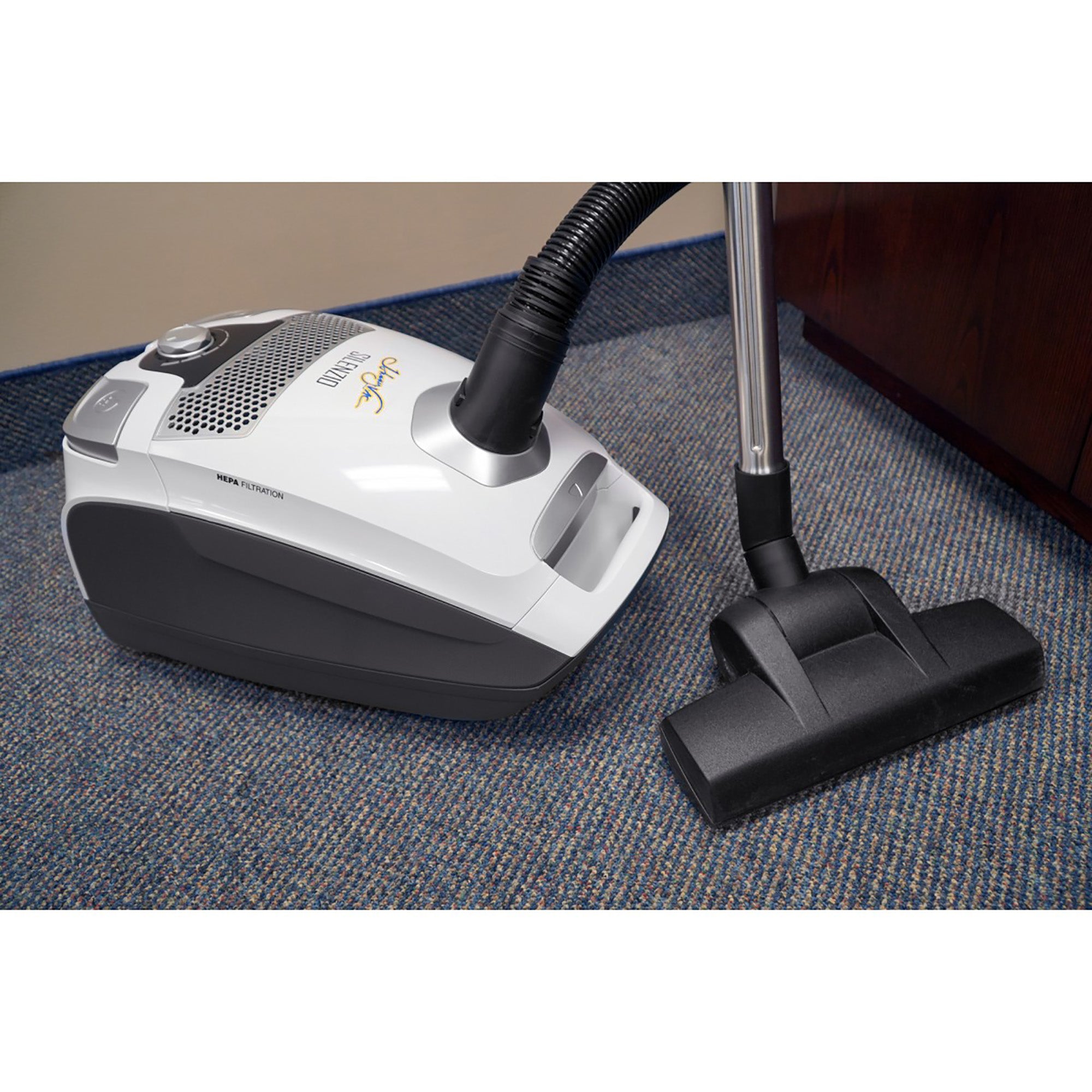 Johnny Vac Silenzio Canister Vacuum with HEPA Filtration and Variable Suction Control