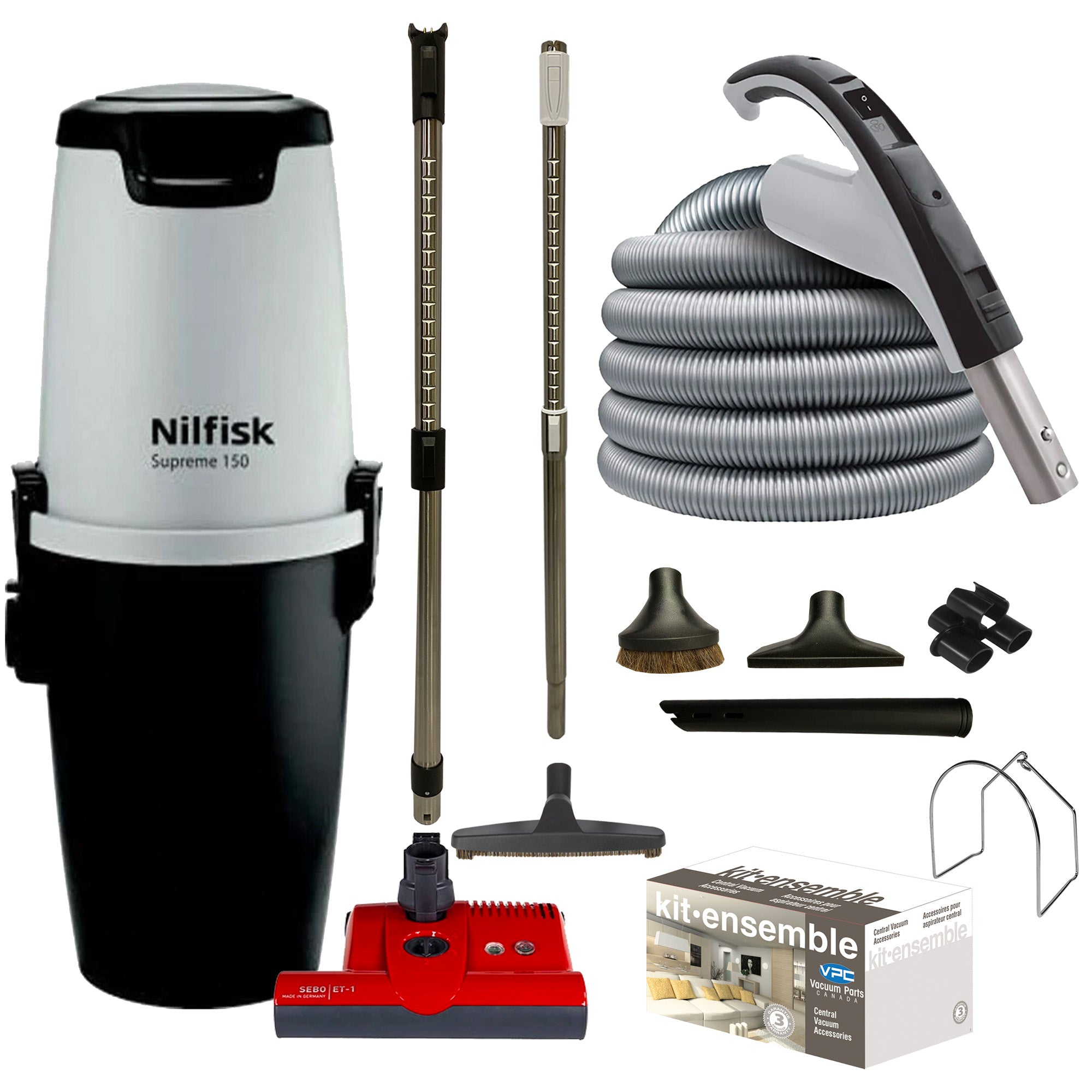 Nilfisk Supreme 150 Central Vacuum with SEBO Premium Electric Kit
