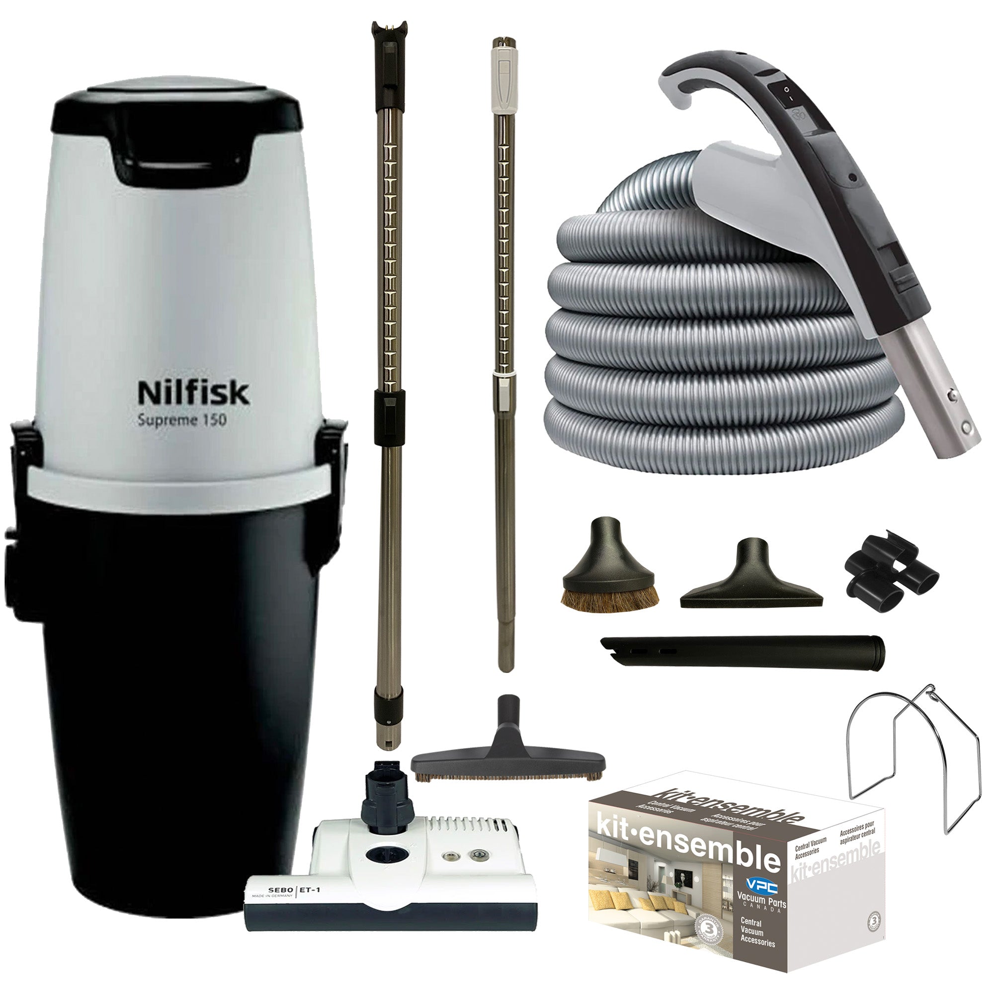 Nilfisk Supreme 150 Central Vacuum with SEBO Premium Electric Kit