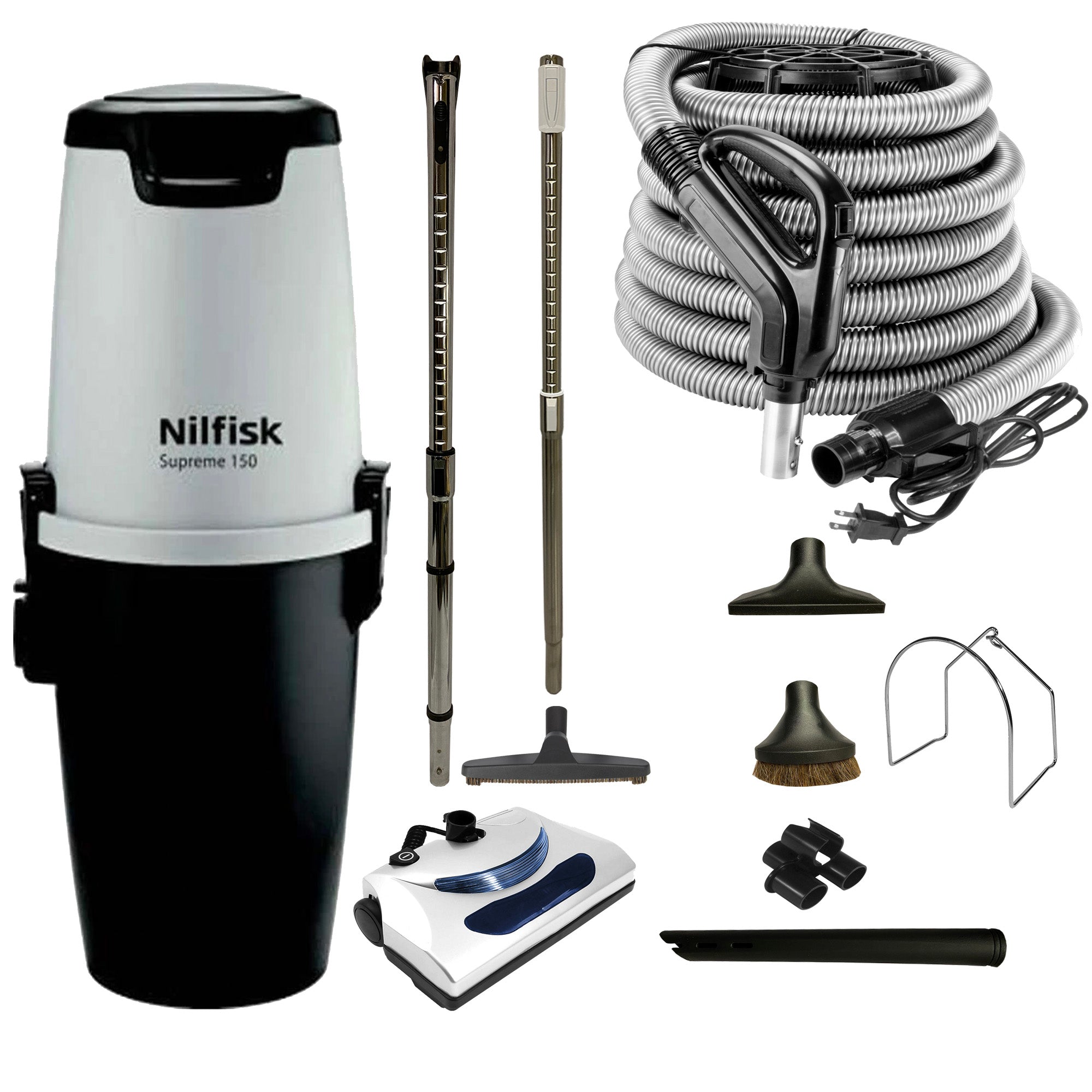 Nilfisk Supreme 150 Central Vacuum with Basic Electric Kit - Black