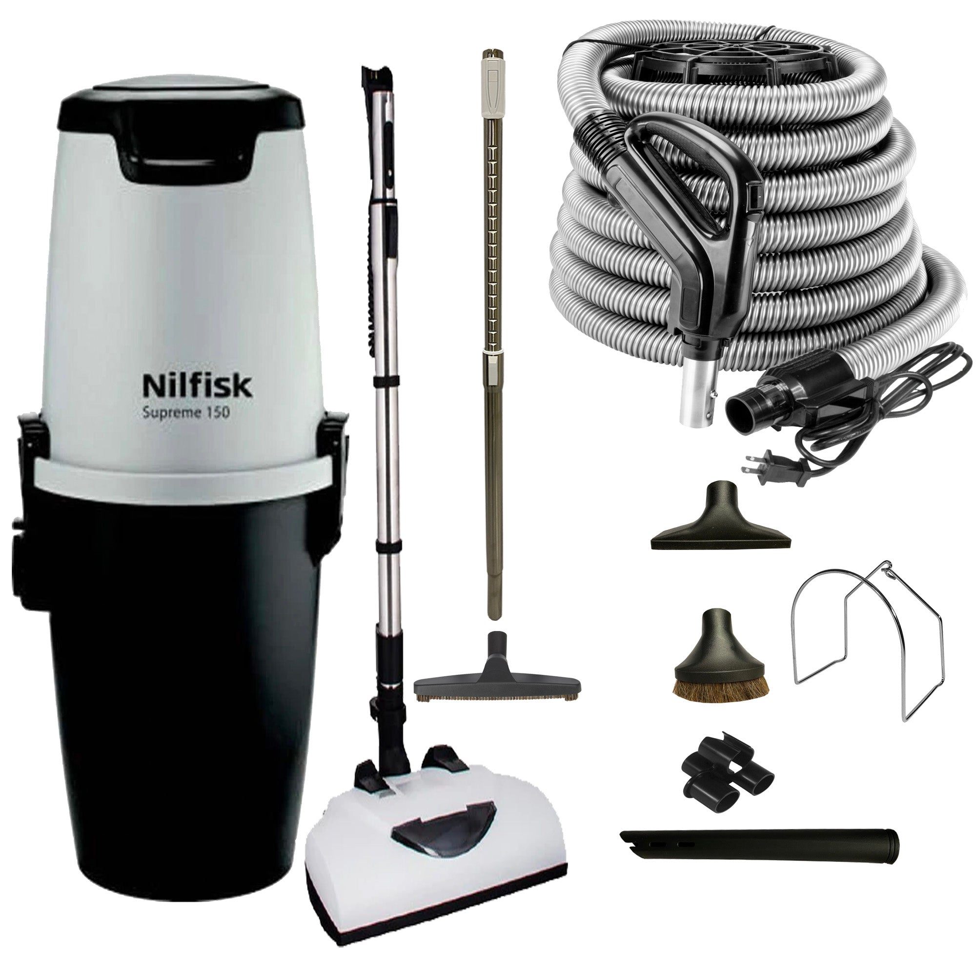 Nilfisk Supreme 150 Central Vacuum with Deluxe Electric Package - Black
