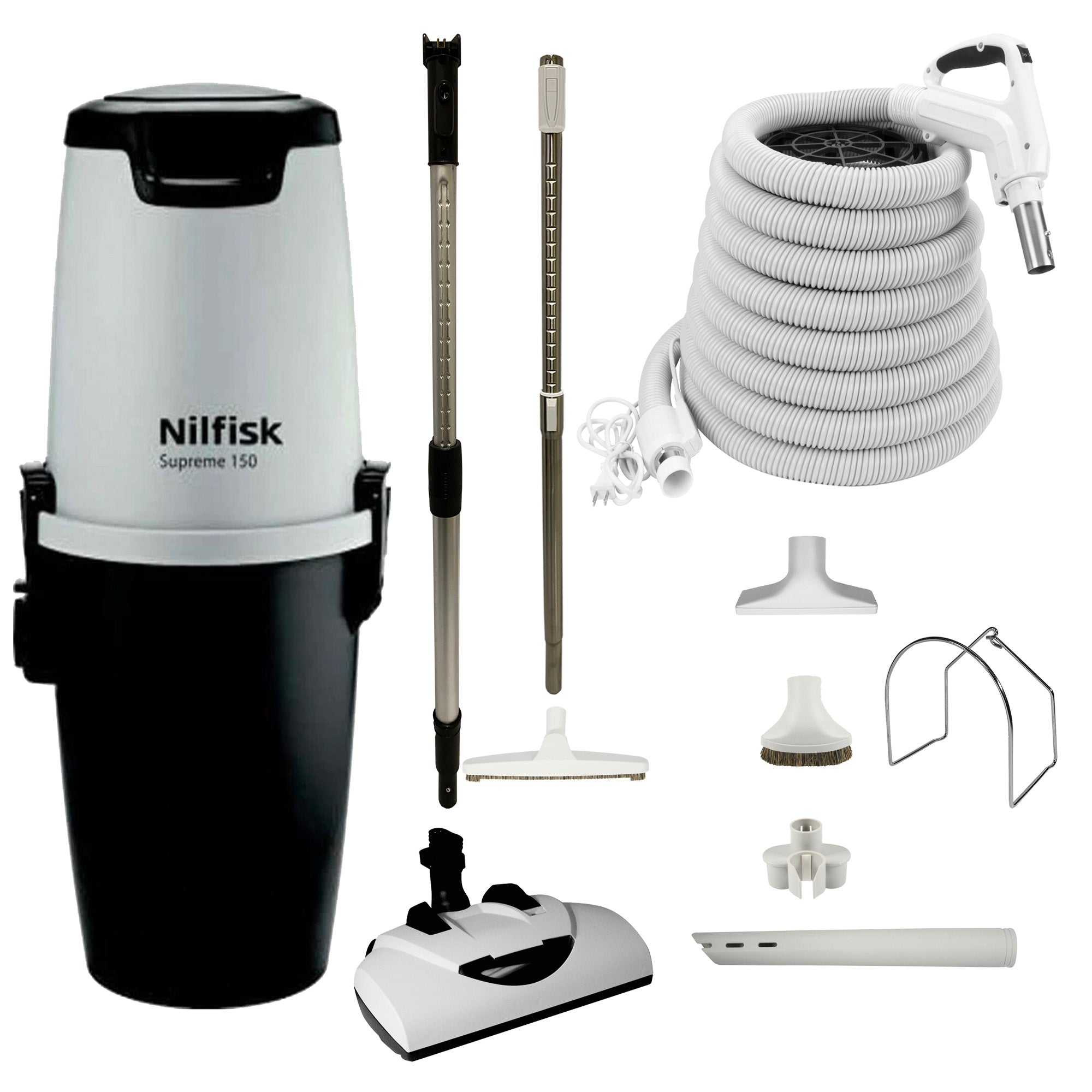 Nilfisk Supreme 150 Central Vacuum with Deluxe Electric Package - White