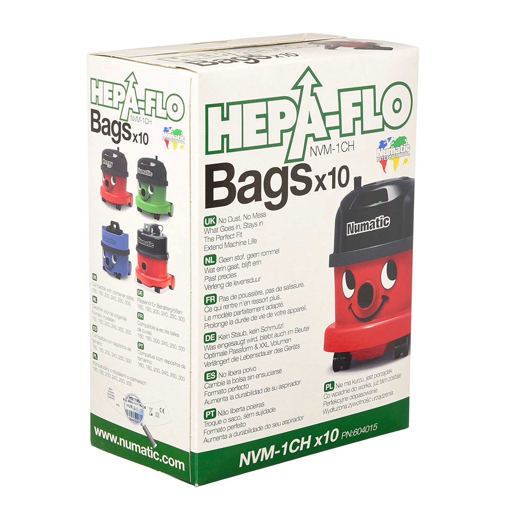 Numatic henry HEPA-Flo Vacuum Bags NVM-1CH. (10 Per Box)