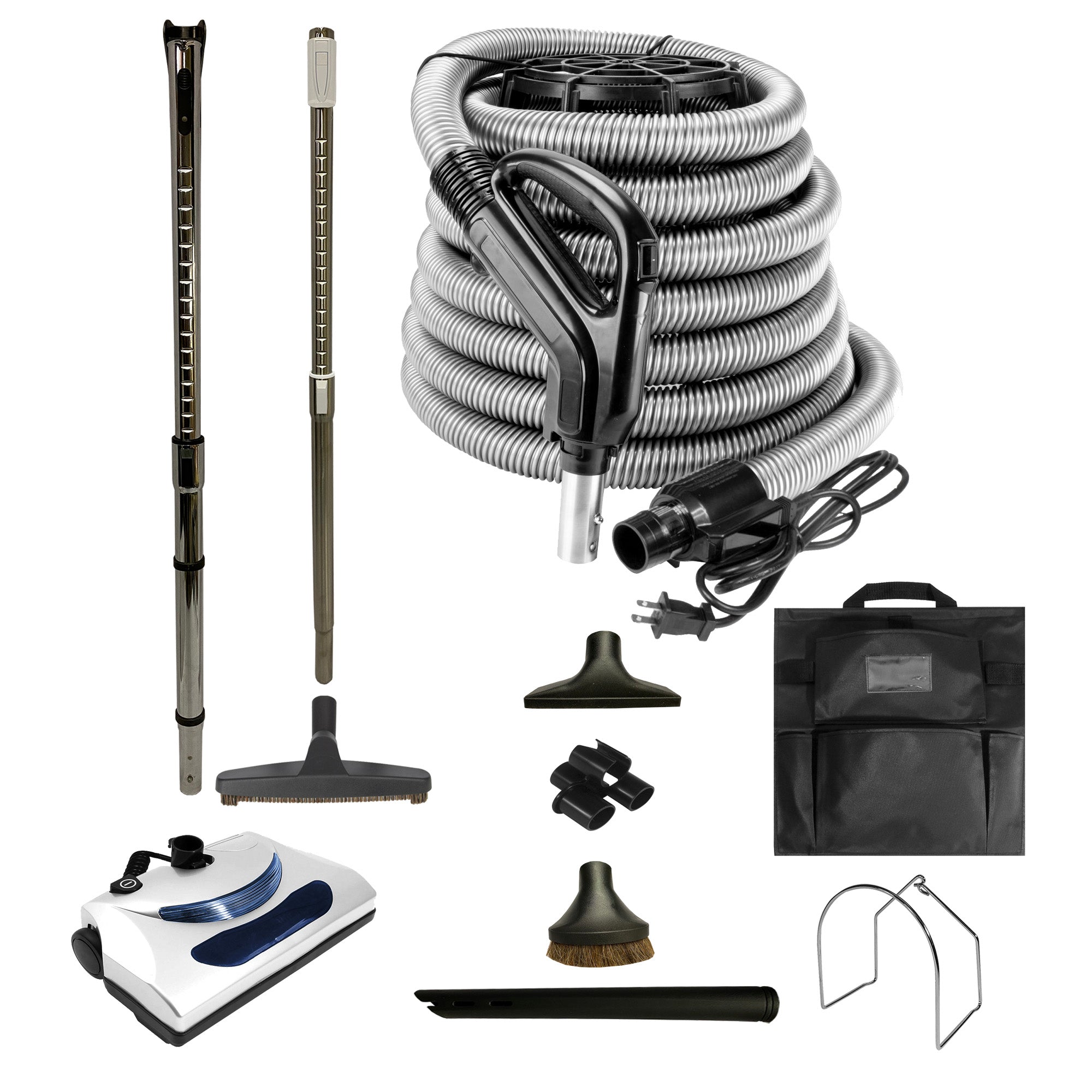 Central Vacuum Accessory Kit with PN11 Powerhead and Deluxe Tools - Black