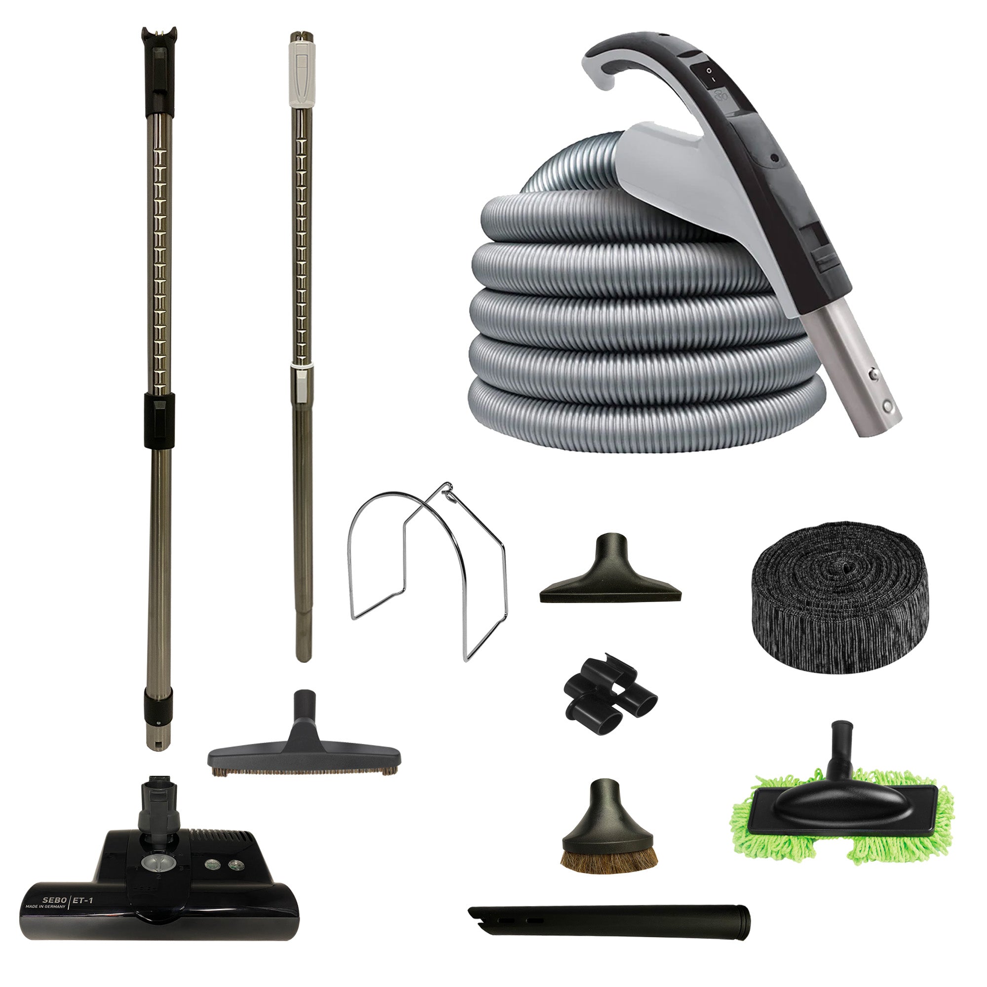 VPC Central Vacuum Accessory Kit with SEBO ET-1 Electric Power Head and Deluxe Tool Set