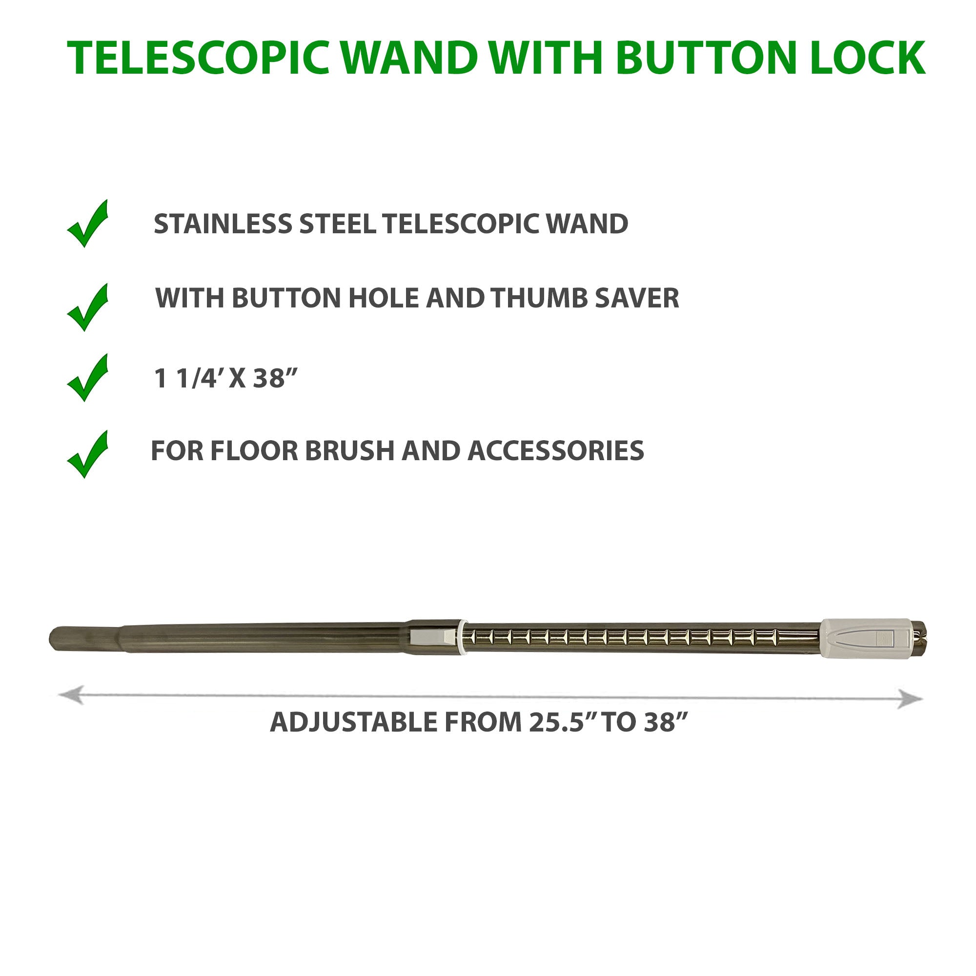 Telescopic Wand with Button Lock