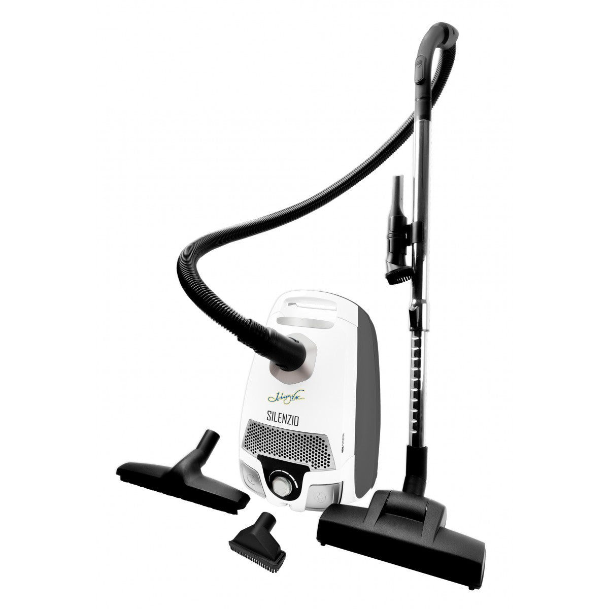 Johnny Vac Silenzio Canister Vacuum with HEPA Filtration and Variable Suction Control