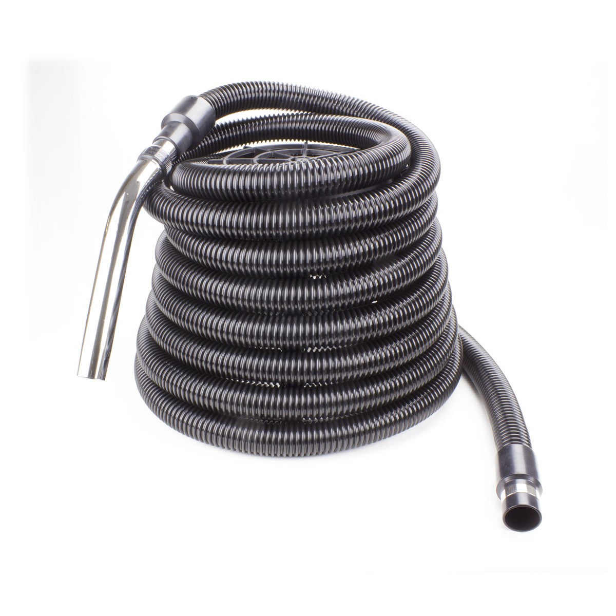 Regular Flexible Air Hose Assy Metal Handle 1 1/4" X30' Black Central Vacuum